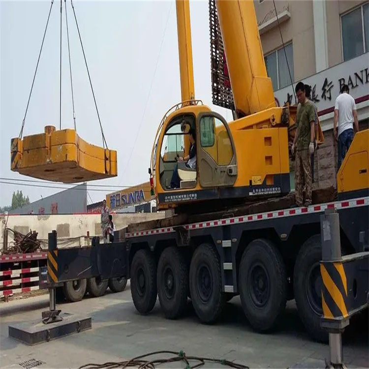 枣庄当地吊车出租|机器吊装|75吨|工厂搬迁服务